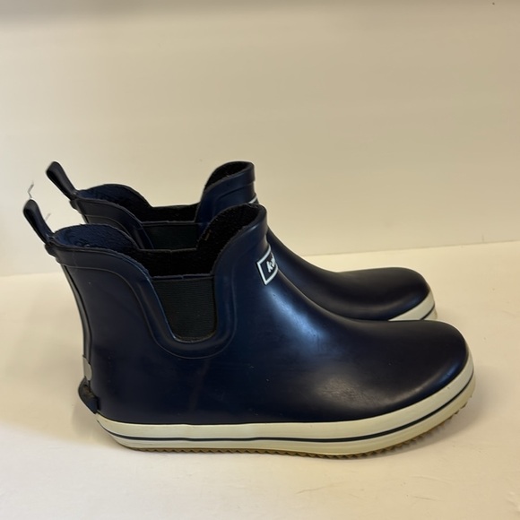 Kamik Navy Blue Shirt Pull On Rain Boots - Picture 1 of 10